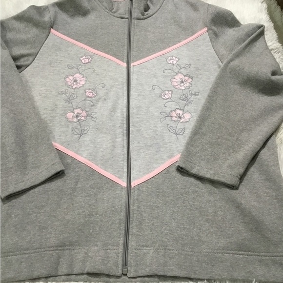 Blair full zip up jacket Woman’s size XL grays and pinks front pockets - Picture 7 of 14